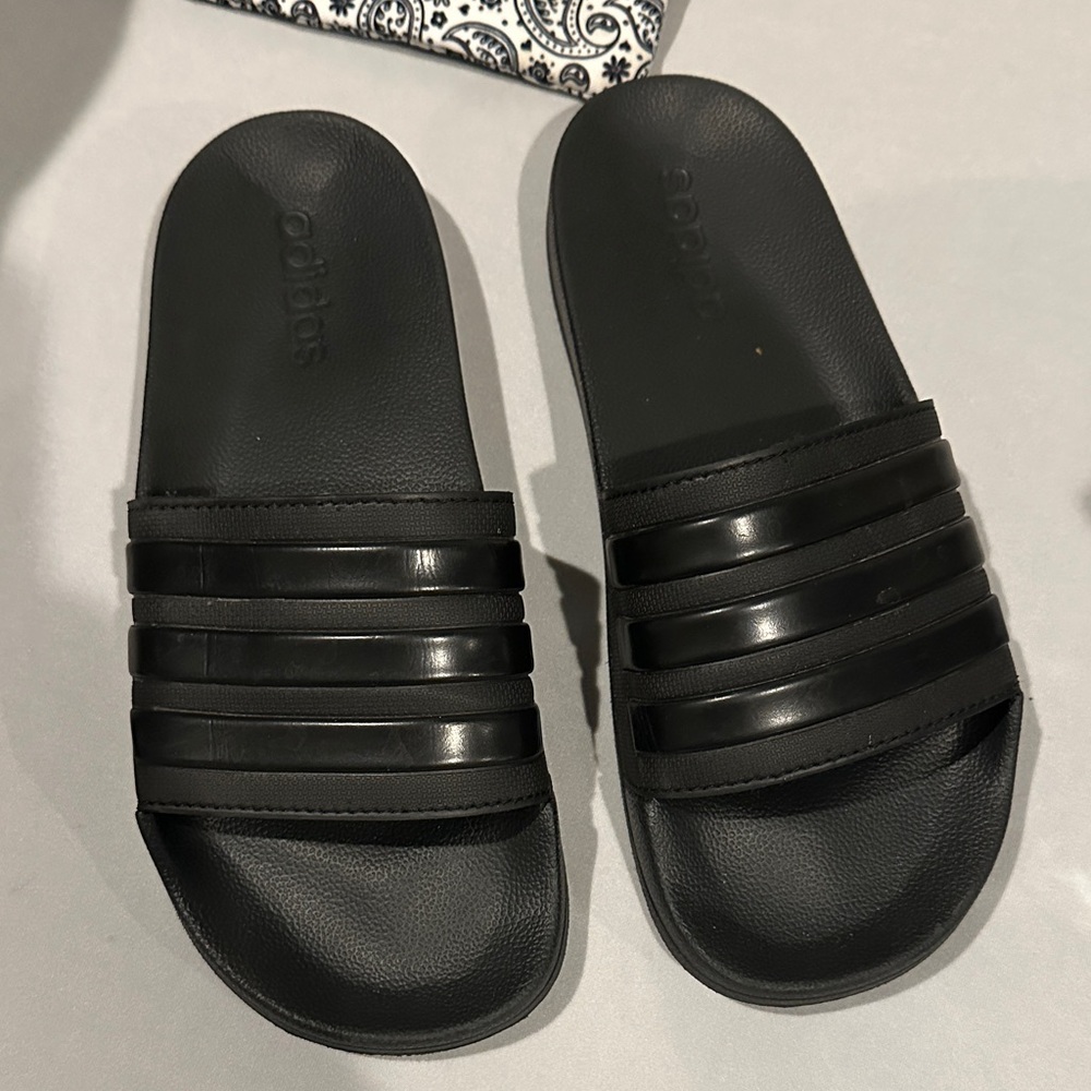 Adidas Triple Stripe Black Slides
